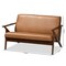 Baxton Studio Bianca Mid-Century Modern Walnut Brown Finished Wood and Tan Faux Leather Effect Loveseat 190-11393-ZORO - alternate 10